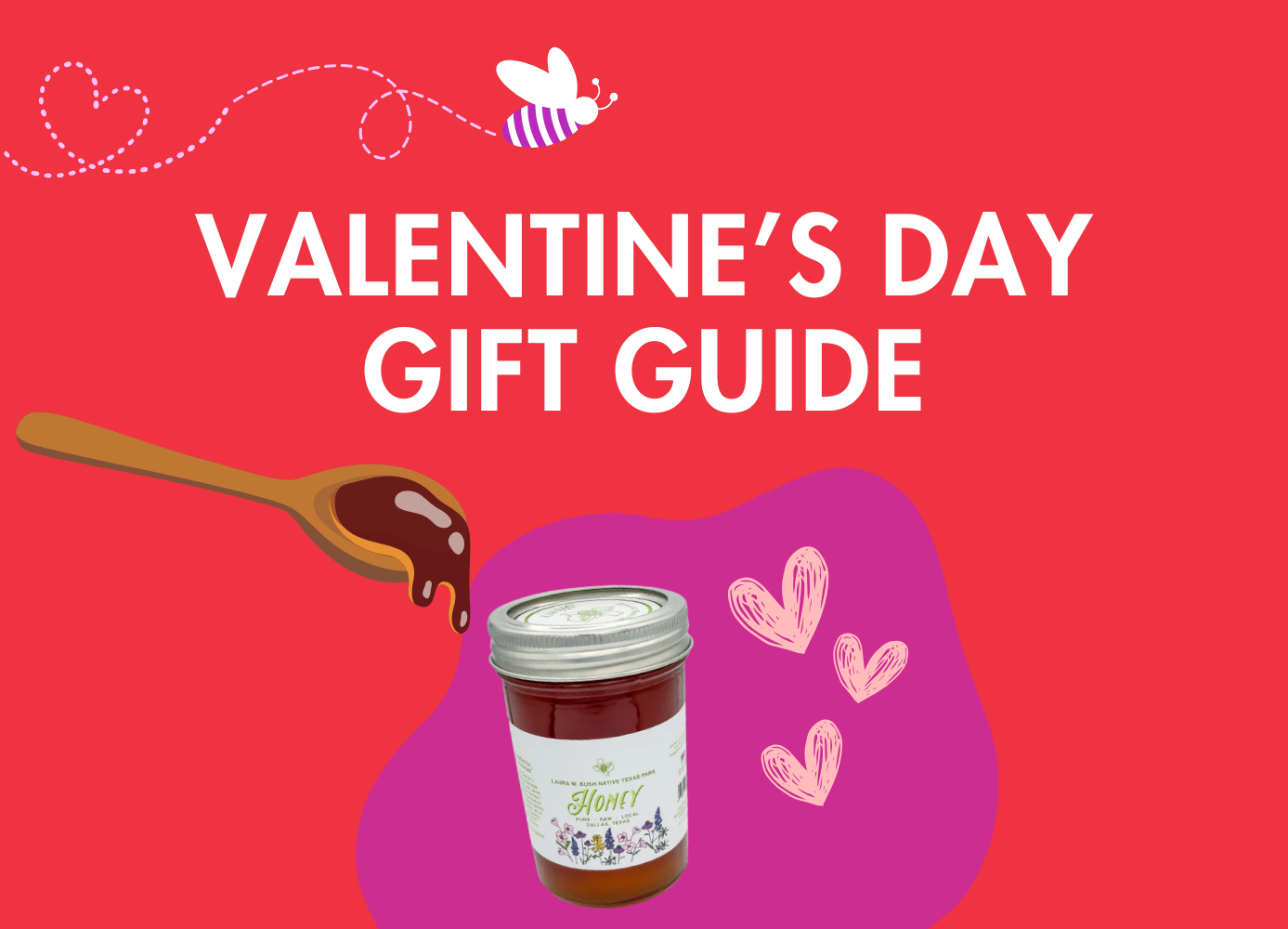 Honey with a spoon from the Laura W. Bush Native Texas Park