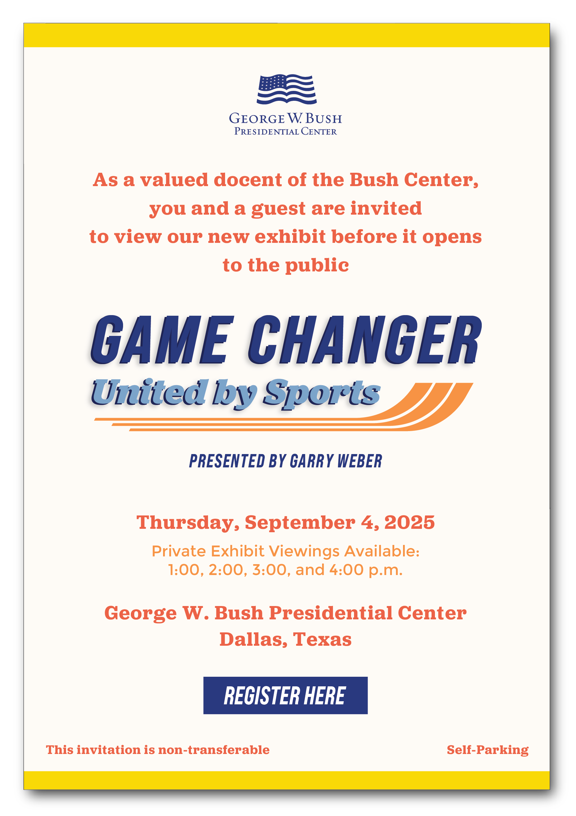 You’re Invited: Bush Museum Special Exhibit – Game Changer: United by Sports – Docent Private Viewing
