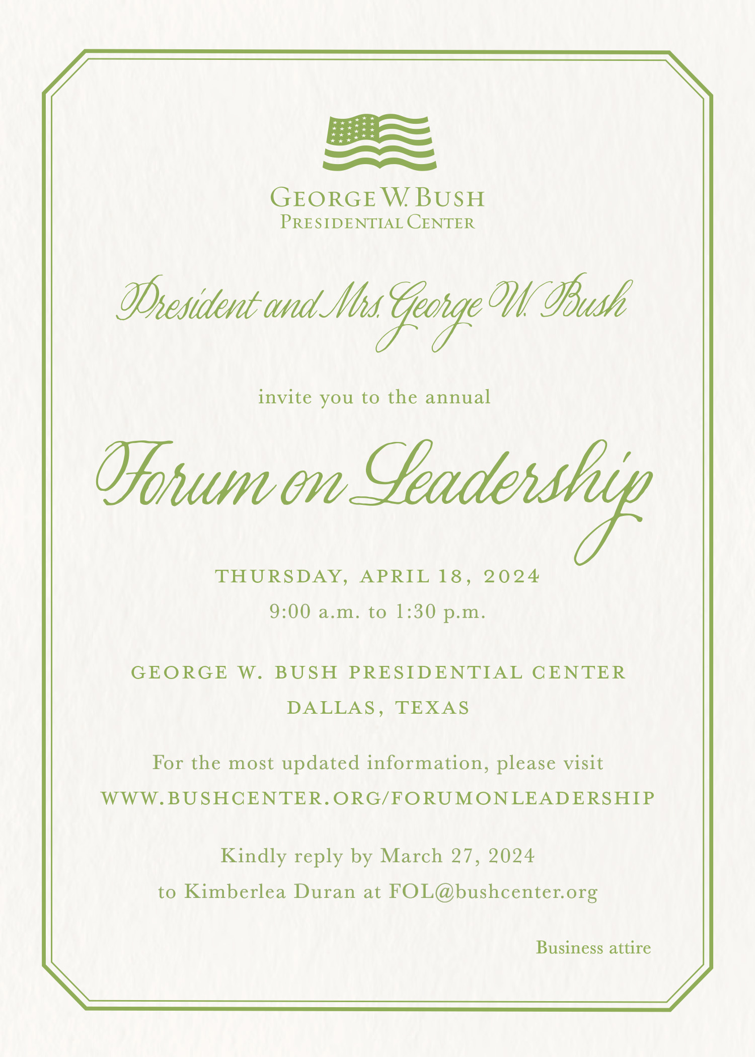 You're invited to Forum on Leadership