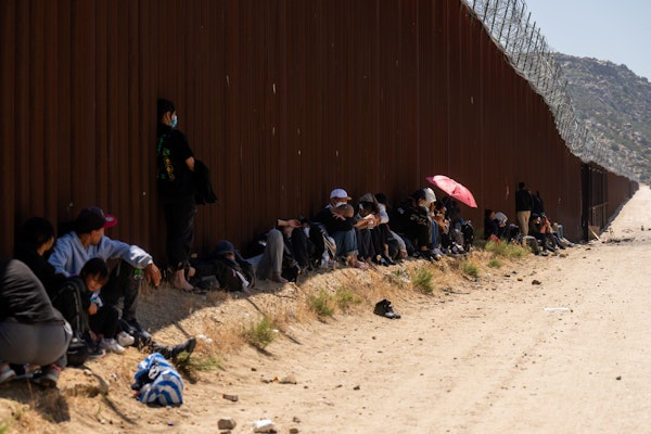 Migrants at the U.S. Mexico border.