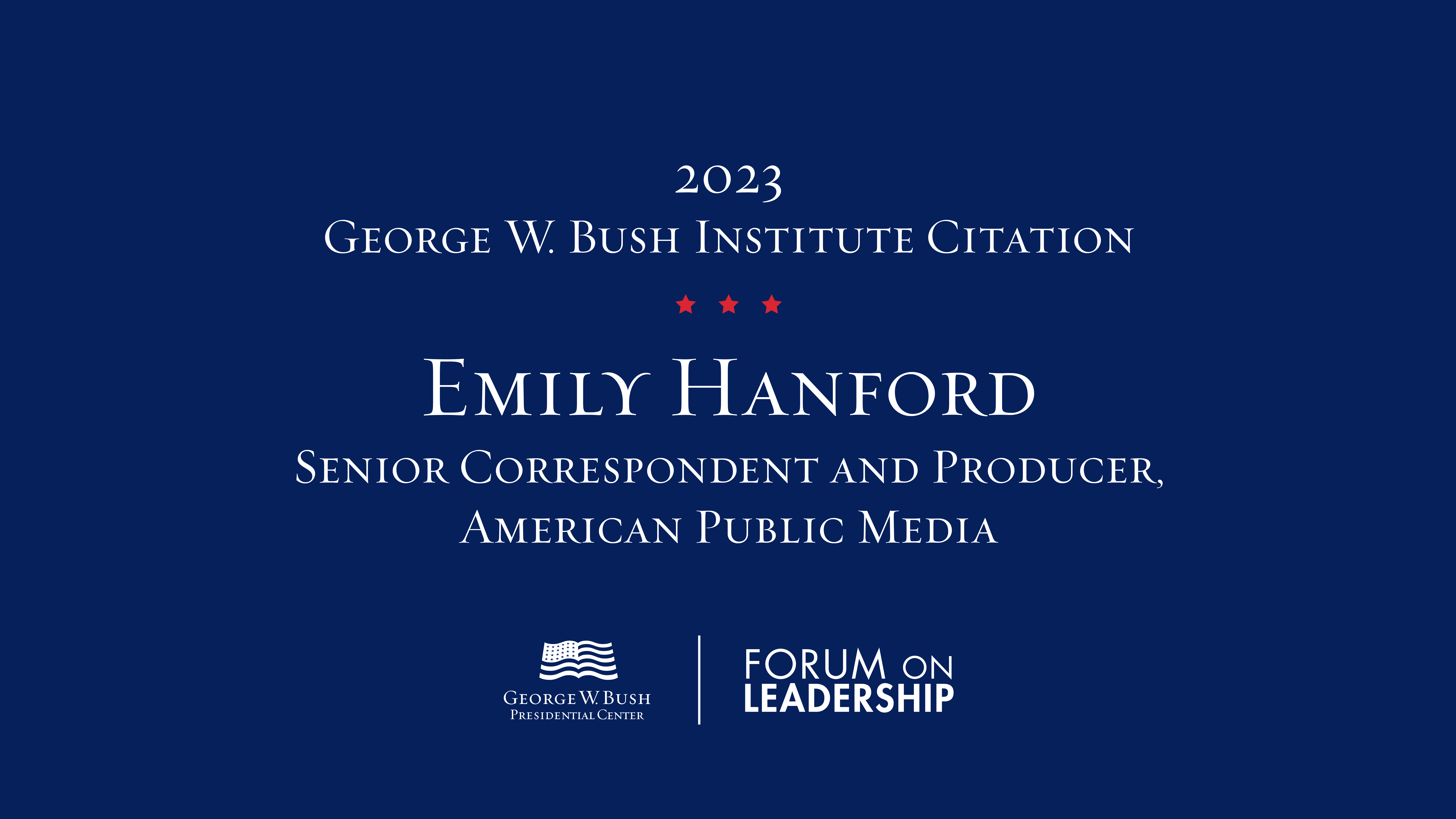 Forum On Leadership 2023: Awarding Of The George W. Bush Institute ...