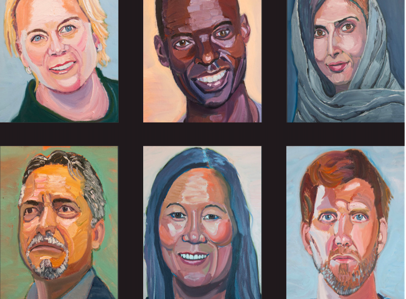 Portraits pained by President Bush.