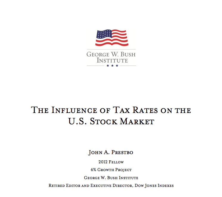 The Influence of Tax Rates on the U.S. Stock Market | George W. Bush ...