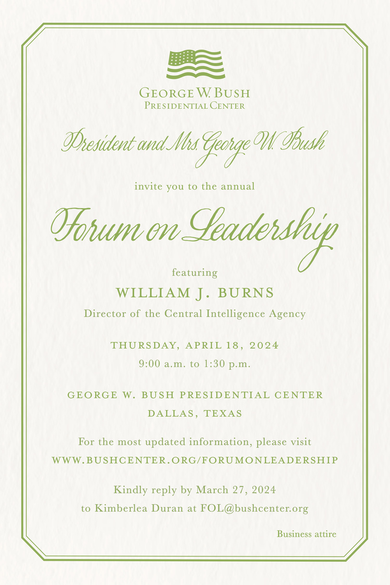 You're invited to Forum on Leadership