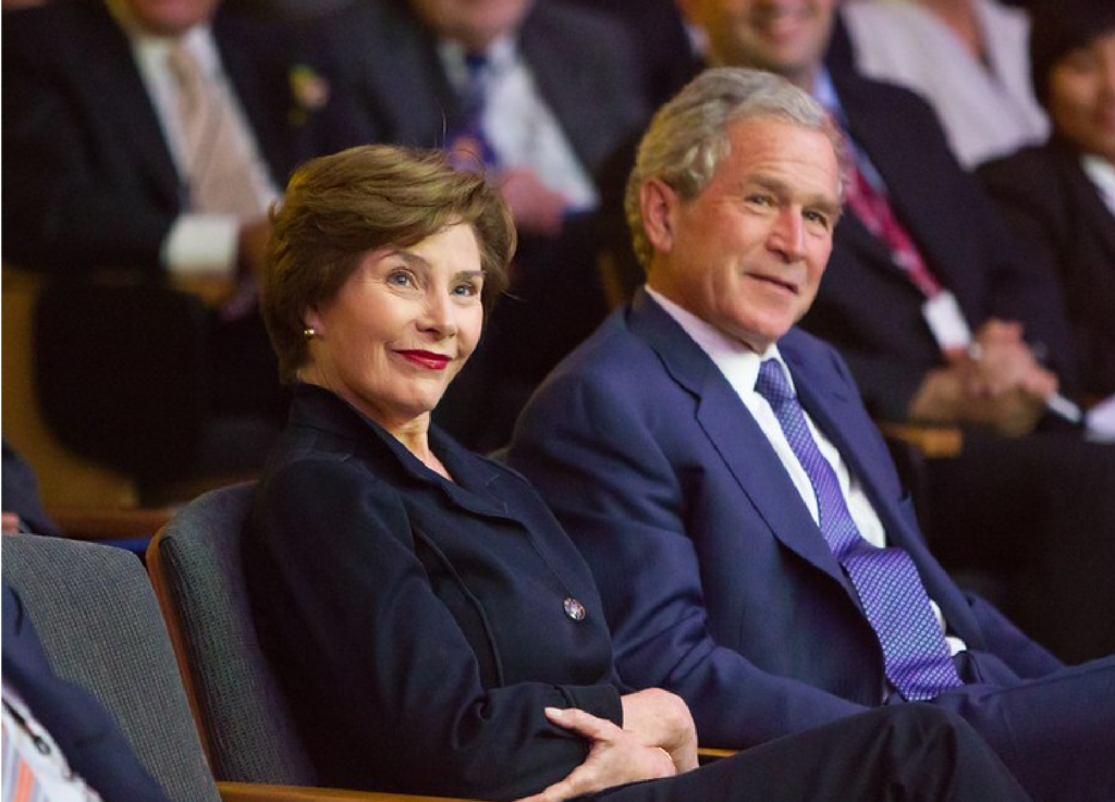 The President and Mr.s Bush in the audience at the Bush Center.