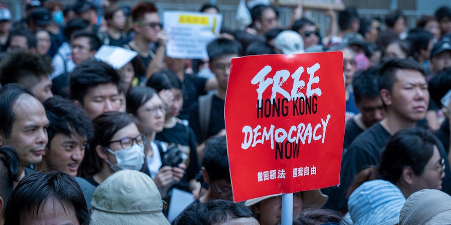 Hong Kong protesters demand democracy in this demonstration on July 14, 2019. (Jimmy Siu / Shutterstock)