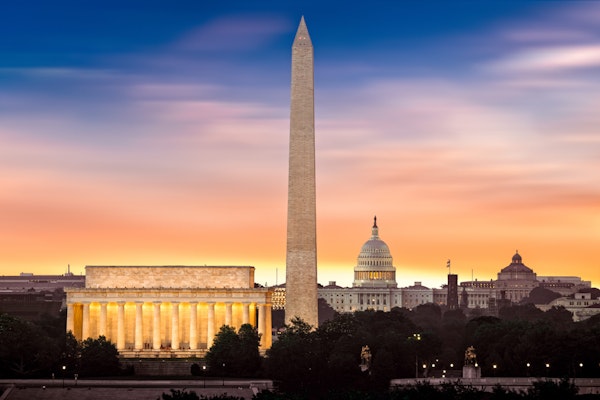 Washington, DC sunset skyline